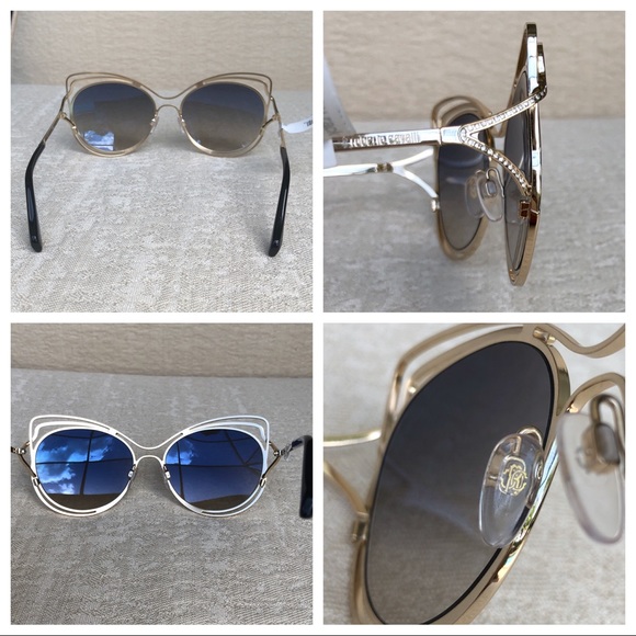 New ROBERTO CAVALLI Crystal embellished 58mm metal frame sunglasses main image 6